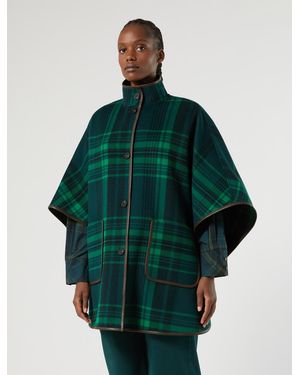 Marina Rinaldi Cape Aus Doppeltem Wollgewebe Und Nylon - Grün