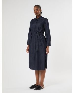 Marina Rinaldi Leichtes Hemdblusenkleid Aus Denim - Blau