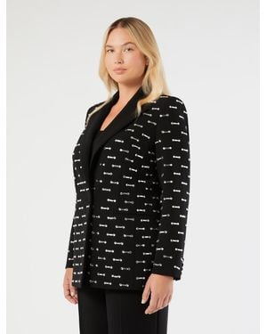 Marina Rinaldi Blazerjacke Aus Cady Mit Strassdetail - Schwarz