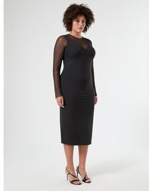 Marina Rinaldi Kleid Aus Tüll Und Jersey - Schwarz