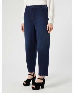 Marina Rinaldi Pantalon Baggy En Molleton Denim - Bleu