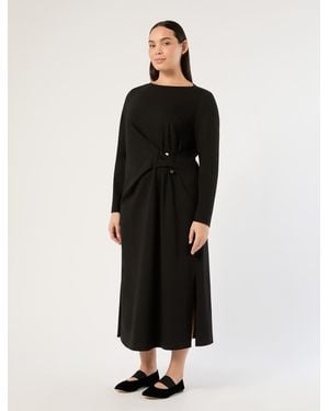 Marina Rinaldi Plisseekleid Aus Jersey - Schwarz