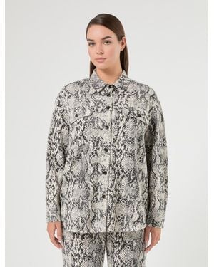 Marina Rinaldi Veste En Bull De Coton - Gris