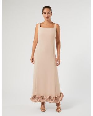 Marina Rinaldi Robe En Cady Avec Rose - Neutre