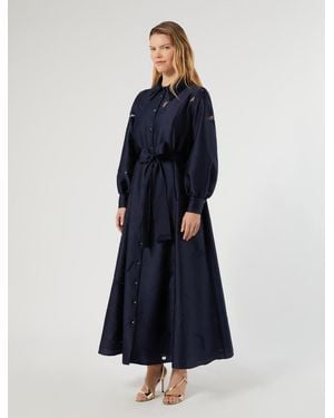 Marina Rinaldi Robe-Chemise En Fil Coupé - Bleu