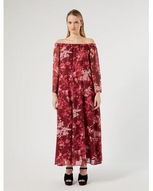 Marina Rinaldi Robe En Georgette - Rouge