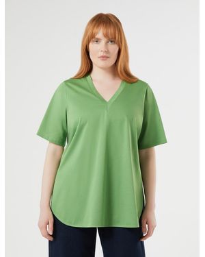 Marina Rinaldi T-Shirt En Jersey De Coton - Vert