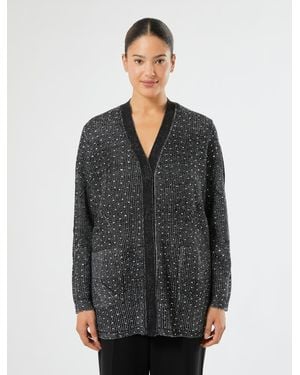 Marina Rinaldi Cardigan Avec Strass - Gris
