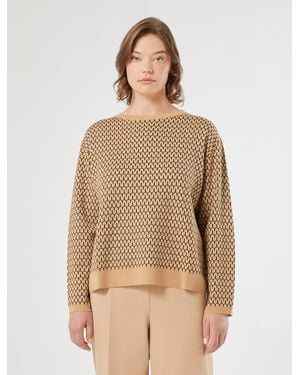 Marina Rinaldi Pull En Laine Jacquard Mélangée - Neutre
