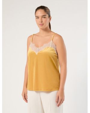Marina Rinaldi Top Aus Samt-Jersey - Gelb