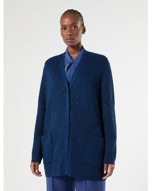 Marina Rinaldi Cardigan Mit Strass - Blau
