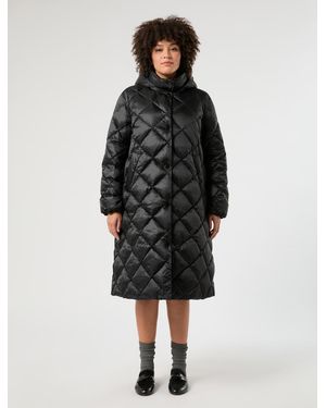 Marina Rinaldi Wattierte Jacke Aus Schimmerndem Nylon-Canvas - Schwarz