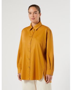 Marina Rinaldi Hemdbluse Aus Baumwollsatin - Orange