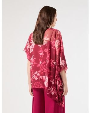 Marina Rinaldi Poncho Und Top Aus Georgette - Rot