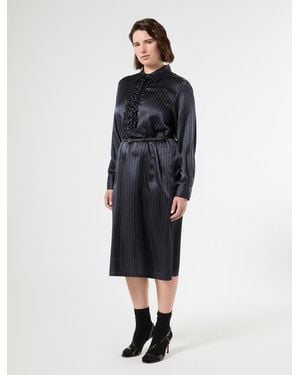 Marina Rinaldi Kleid Aus Seidensatin - Blau