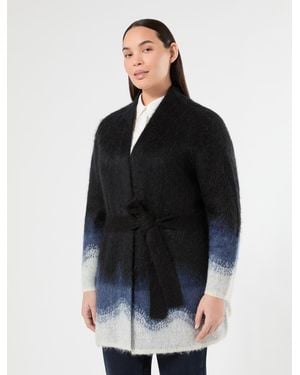 Marina Rinaldi Gilet En Mohair Jacquard - Noir
