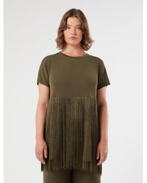 Marina Rinaldi T-Shirt En Jersey Interlock - Vert