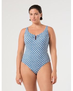 Marina Rinaldi Badeanzug Mit Print - Blau