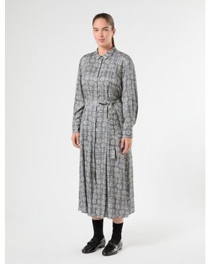 Marina Rinaldi Hemdblusenkleid Aus Twill - Grau