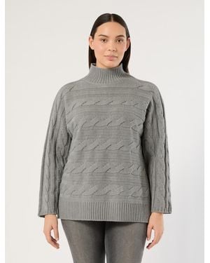 Marina Rinaldi Pullover Aus Soffilo-Mischgewebe Mit Wollanteil - Grau