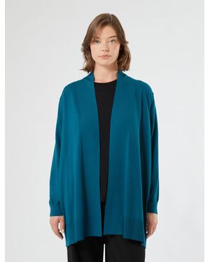 Marina Rinaldi Cardigan Long En Viscose - Bleu