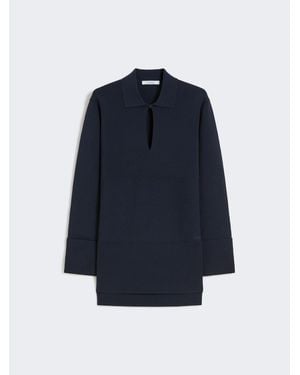 Max Mara Pullover Aus Viskosekreppgewebe - Blau