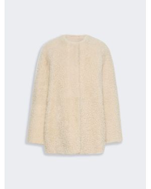 Max Mara Abrigo De Piel De Cordero - Blanco