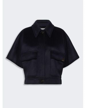 Max Mara Boxy-Cape Aus Kaschmirdrap - Blau