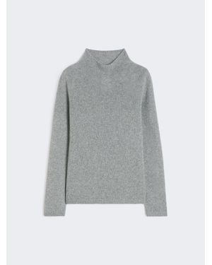 Max Mara Rollkragenpullover Aus Wollgewebe Und Kaschmir - Grau