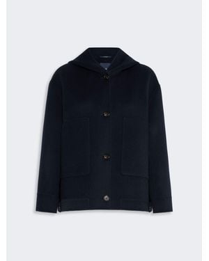 Max Mara Abrigo De Lana Con Capucha - Azul