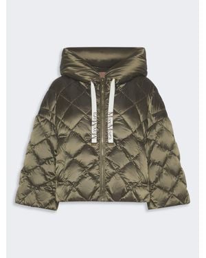 Max Mara Gefüttertes Cape Aus Wasserabweisendem, Changierendem Gewebe - Grün