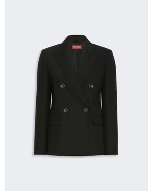 Max Mara Blazer Con Cierre Cruzado De Doble Botón De Sarga De Lana - Negro