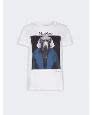 Max Mara T-Shirt Aus Jersey Mit Ikonischem Print - Blau