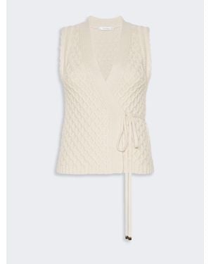 Max Mara Wool And Cashmere Yarn Gilet - Weiß