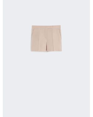 Max Mara Pantalón Corto De Tela De Lino - Blanco