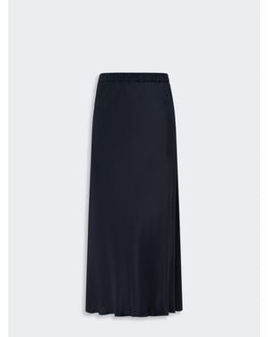 Max Mara Langer Rock Aus Crêpe De Chine-Seide - Blau