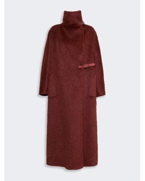 Max Mara Cappotto A Vestaglia Alpaca E Lana - Rosso