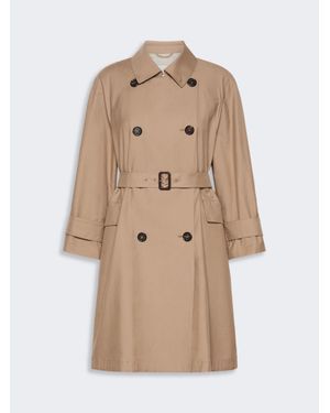 Max Mara Doppelreihiger Trenchcoat Aus Wasserabweisendem Twill - Natur