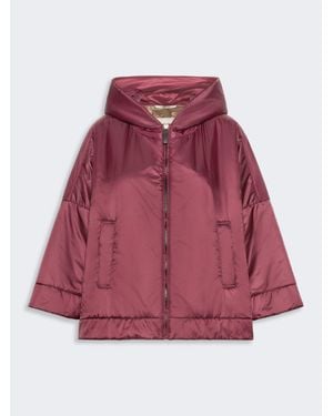 Max Mara Wattierte Jacke Aus Wasserabweisendem Canvas Mit Kapuze - Rot