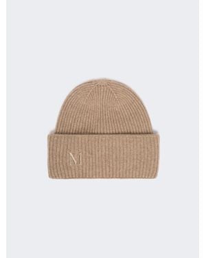 Max Mara Rippstrickmütze Aus Kaschmir - Natur