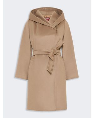 Max Mara Robenmantel Aus Wollloden - Natur