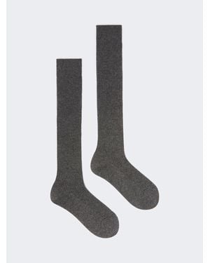 Max Mara Gerippte Socken Aus Kaschmir - Weiß