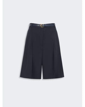 Max Mara Bermudas De Tejido De Lana - Azul