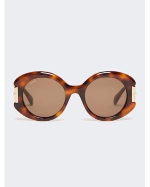 Max Mara Runde Brille Aus Acetat - Braun