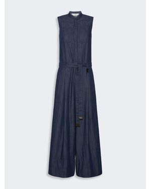 Max Mara Mono De Denim De Algodón - Azul