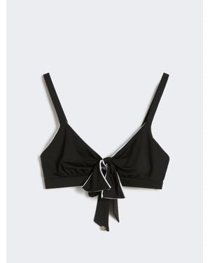 Max Mara Wendbares Bikinioberteil Aus Doppellagigem Jersey - Schwarz