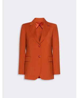 Max Mara Einreihiger Blazer Aus Wollcanvas - Orange