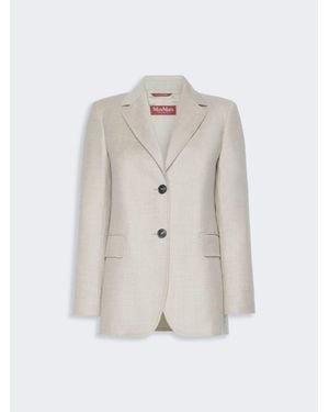 Max Mara Blazer À Simple Boutonnage En Flanelle De Laine - Blanc