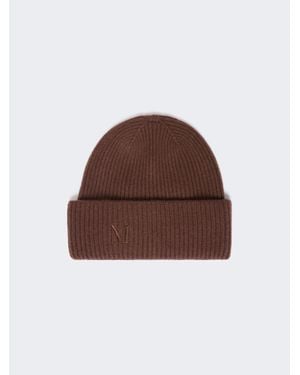 Max Mara Rippstrickmütze Aus Kaschmir - Braun