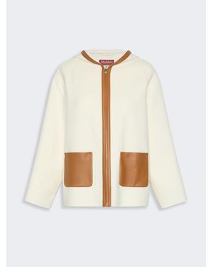 Max Mara Mantel Mit Kapuze, Aus Wolle, Seide Und Kaschmir - Weiß